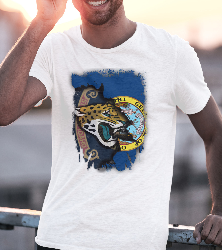 Idaho State Seal And Jaguar Head Combination T-Shirt