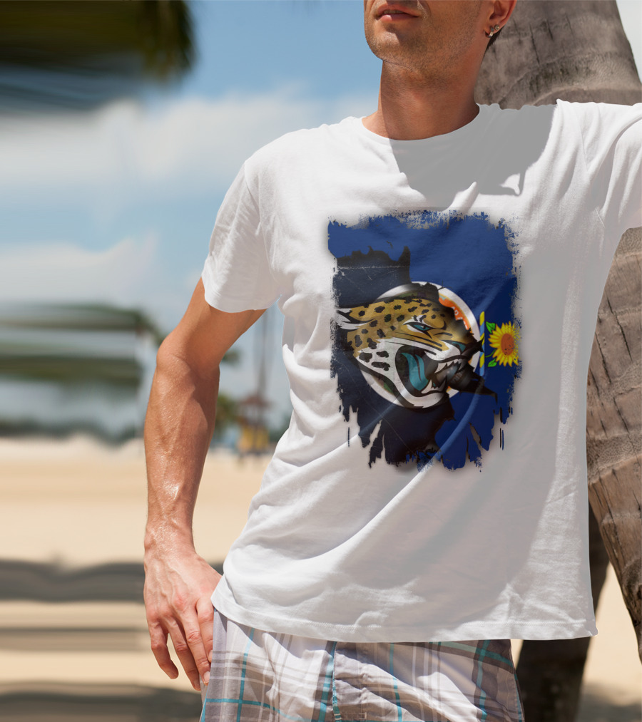 Kansas State Flag Sunflower Jaguar T-Shirt
