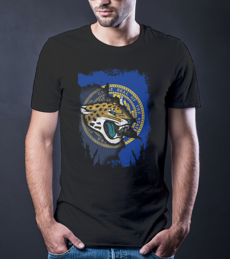 Nebraska State Seal With Jaguars Collaboration T-Shirt