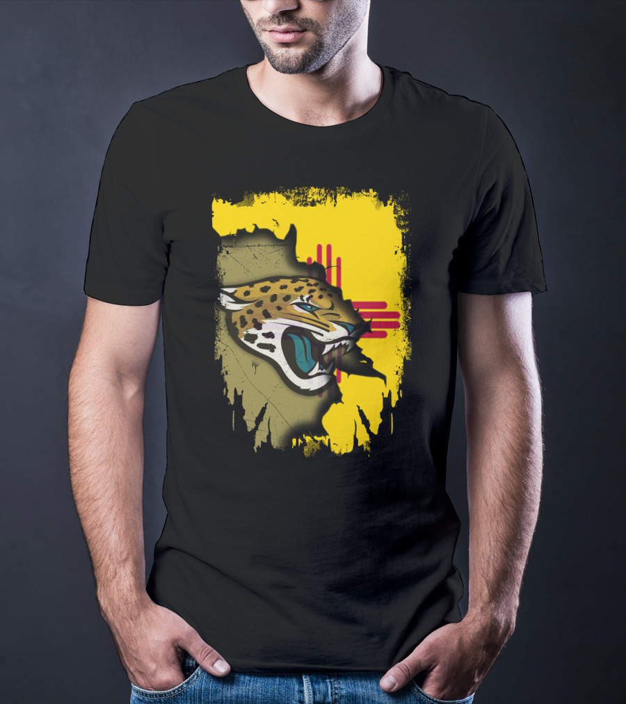 Together New Mexico With Jaguars Zia Symbol Background T-Shirt
