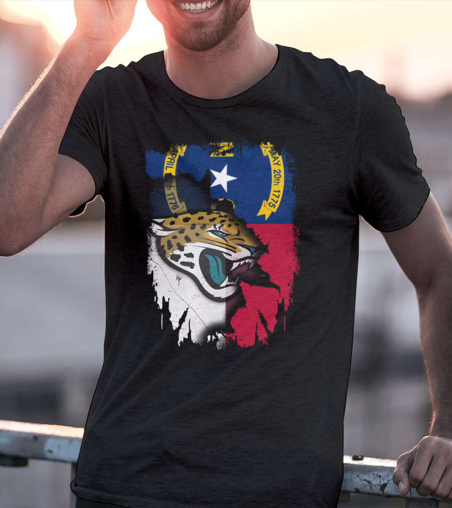 North Carolina Flag Jaguar Face Integration T-Shirt