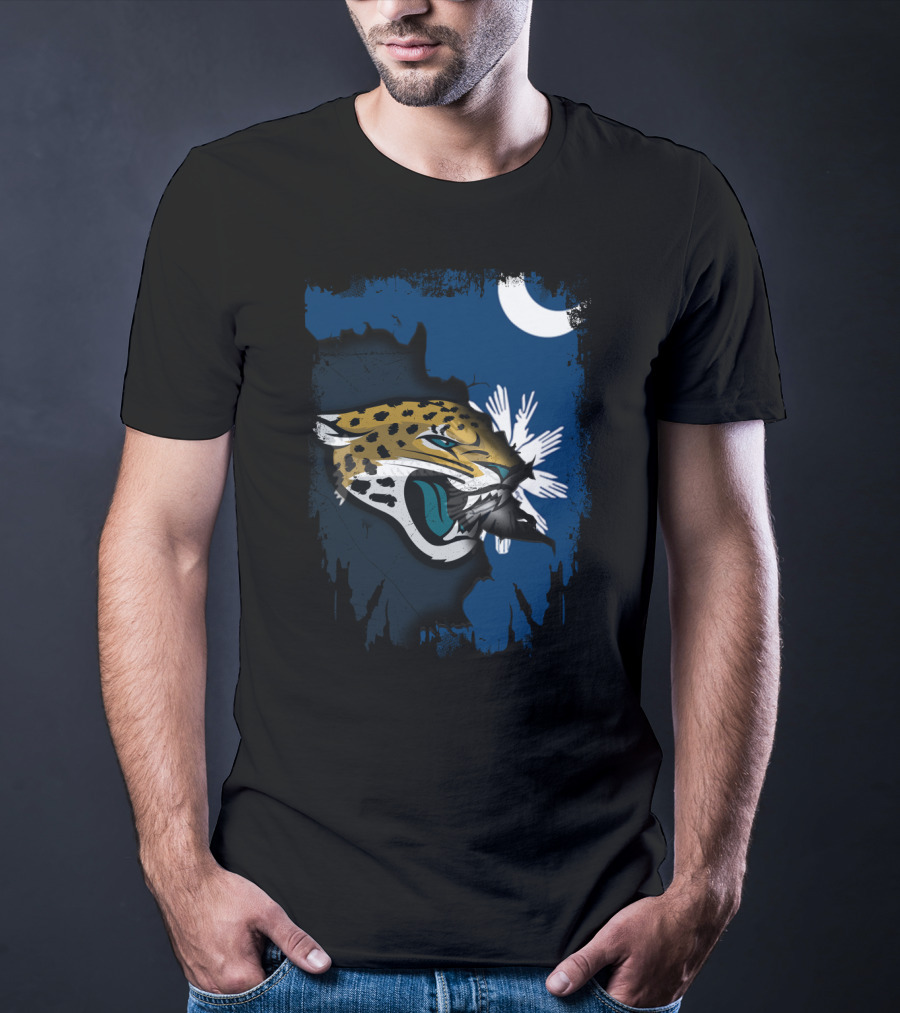Together South Carolina Jaguars State Pride Moon Palmetto T-Shirt