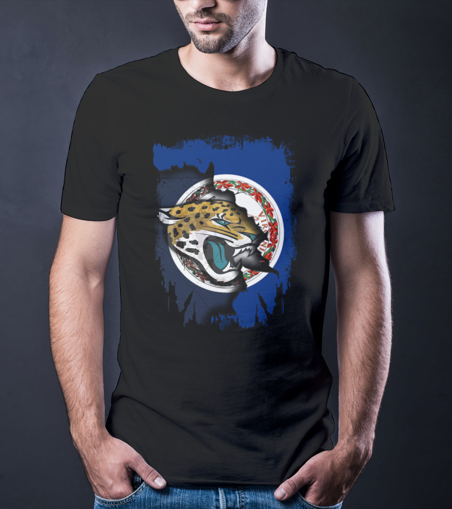 Virginia Jaguars Roaring Through State Seal Flag T-Shirt