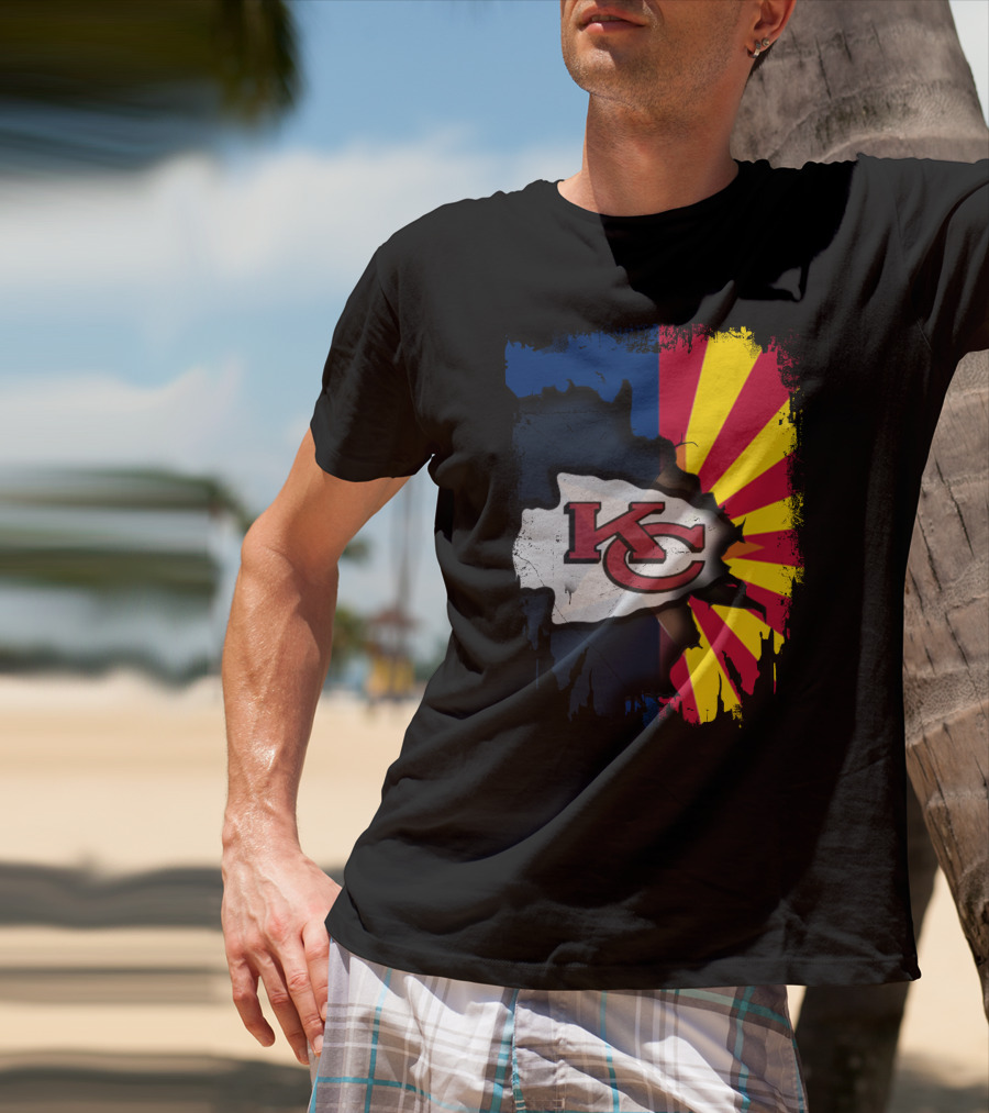 Arizona Sun With Kansas City Chiefs Logo Fusion T-Shirt