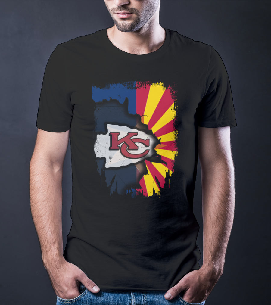 Arizona Sun With Kansas City Chiefs Logo Fusion T-Shirt