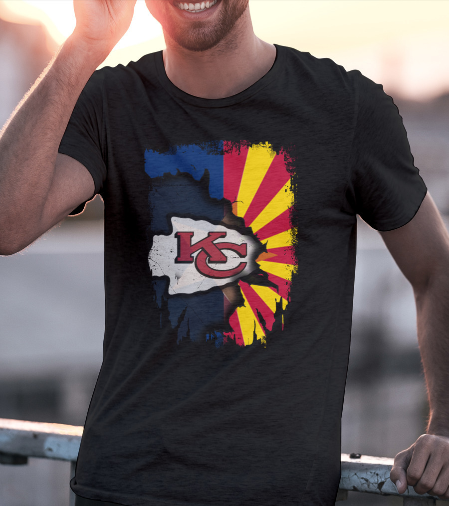 Arizona Sun With Kansas City Chiefs Logo Fusion T-Shirt