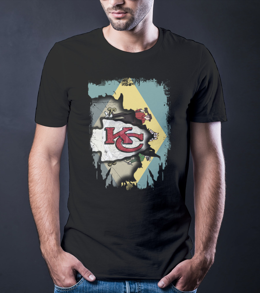 Kansas City Chiefs Delaware Pride Flag Fusion T-Shirt
