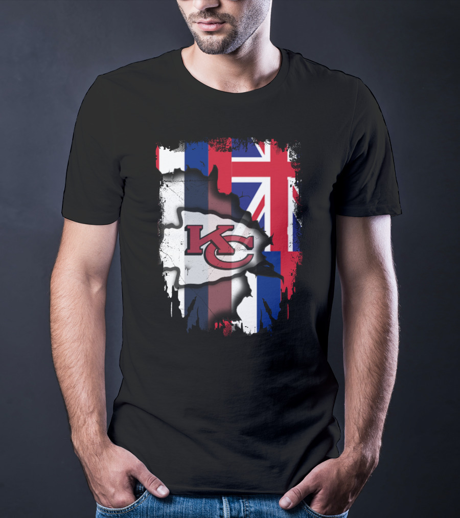 Together Hawaii Kansas City Chiefs Union Jack Flag T-Shirt