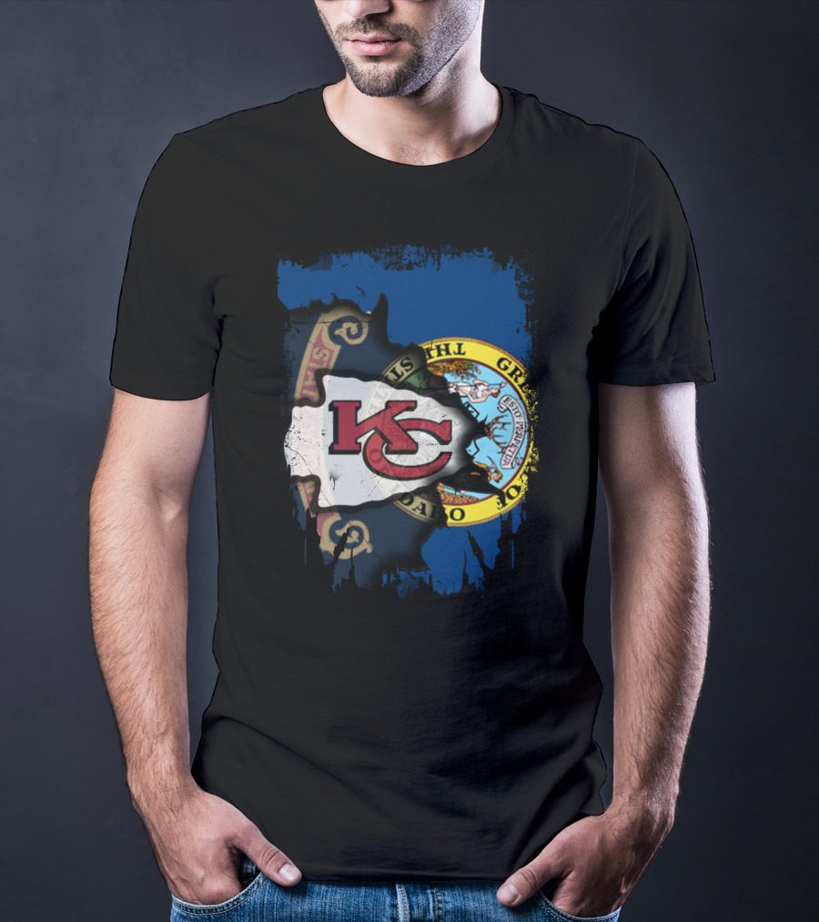 Kansas City Chiefs Idaho Flag Fusion T-Shirt