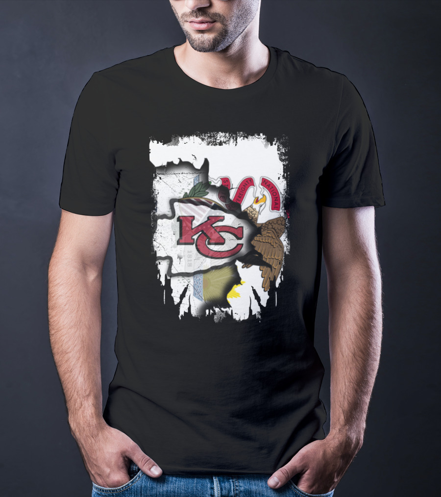 Illinois State And Kansas City Chiefs USA Collaboration T-Shirt