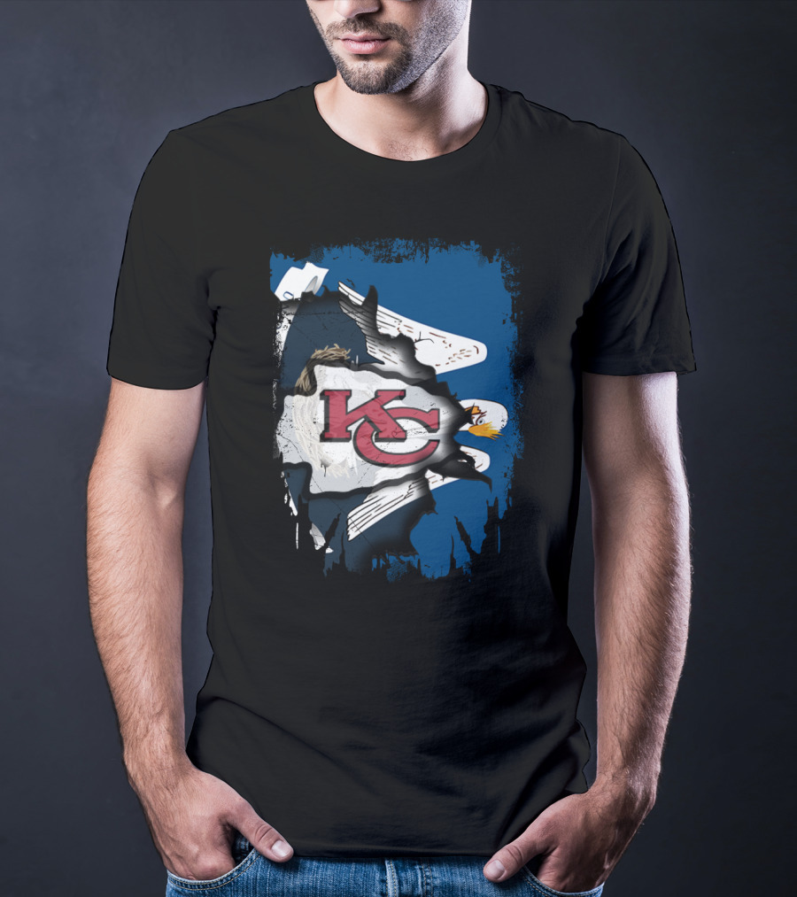 Together Louisiana With Kansas City Chiefs And Bald Eagle T-Shirt
