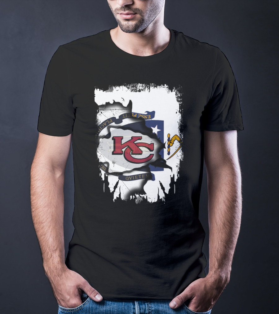 Kansas City Chiefs Massachusetts Flag Unity T-Shirt