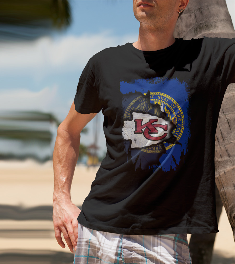 Nebraska State Seal With Kansas City Chiefs T-Shirt