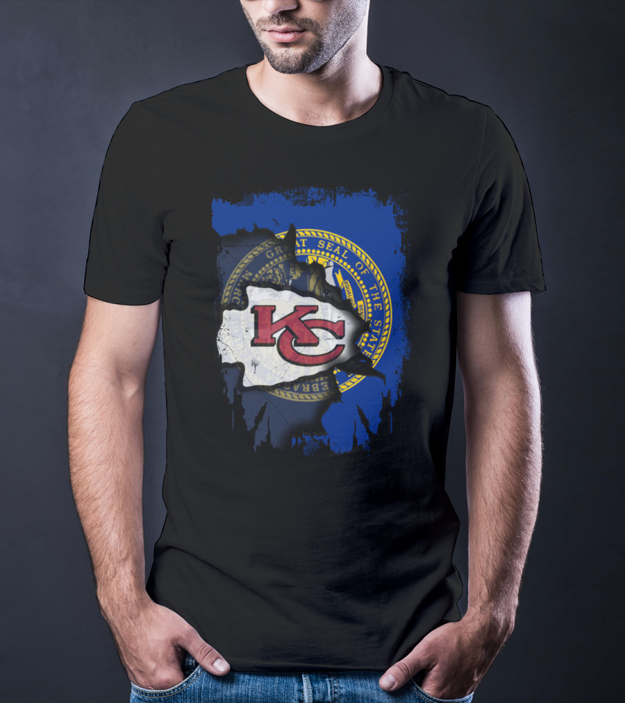 Nebraska State Seal With Kansas City Chiefs T-Shirt