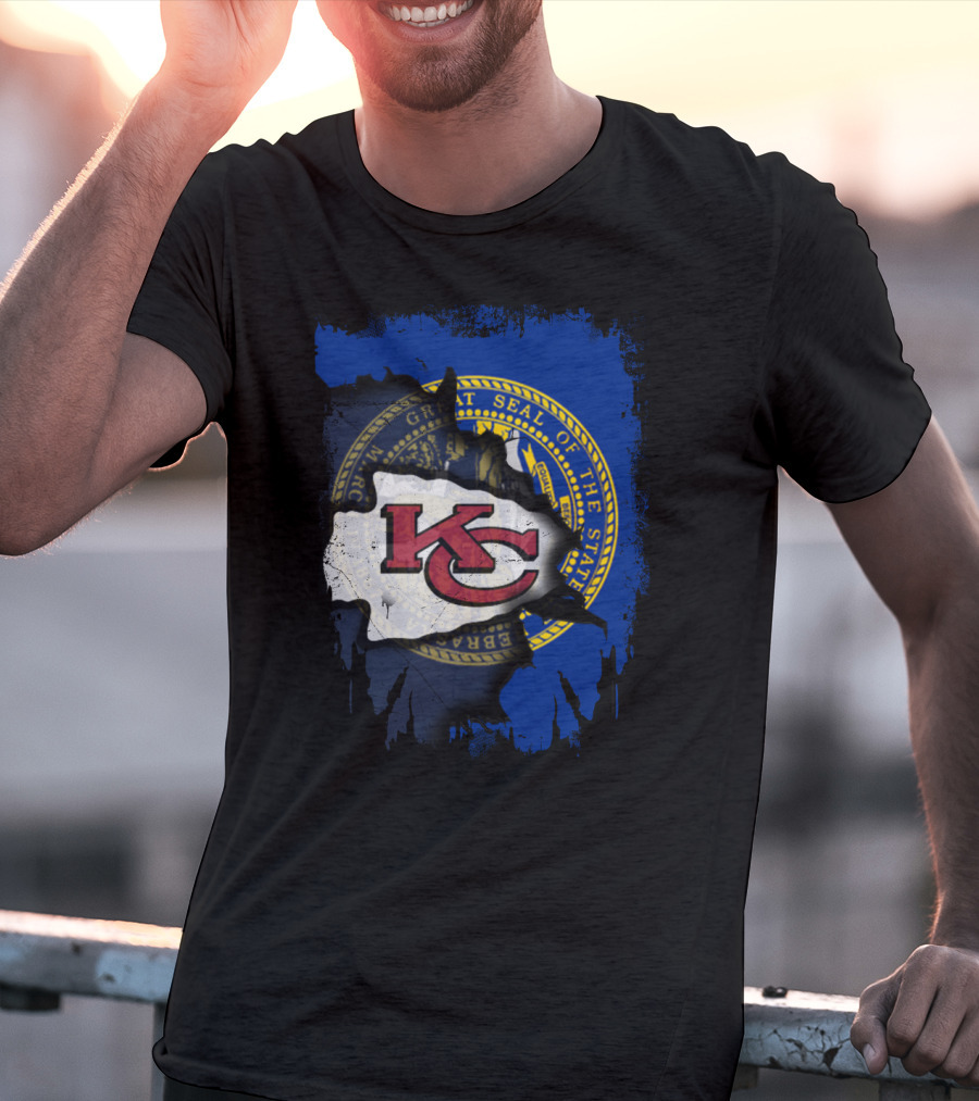 Nebraska State Seal With Kansas City Chiefs T-Shirt