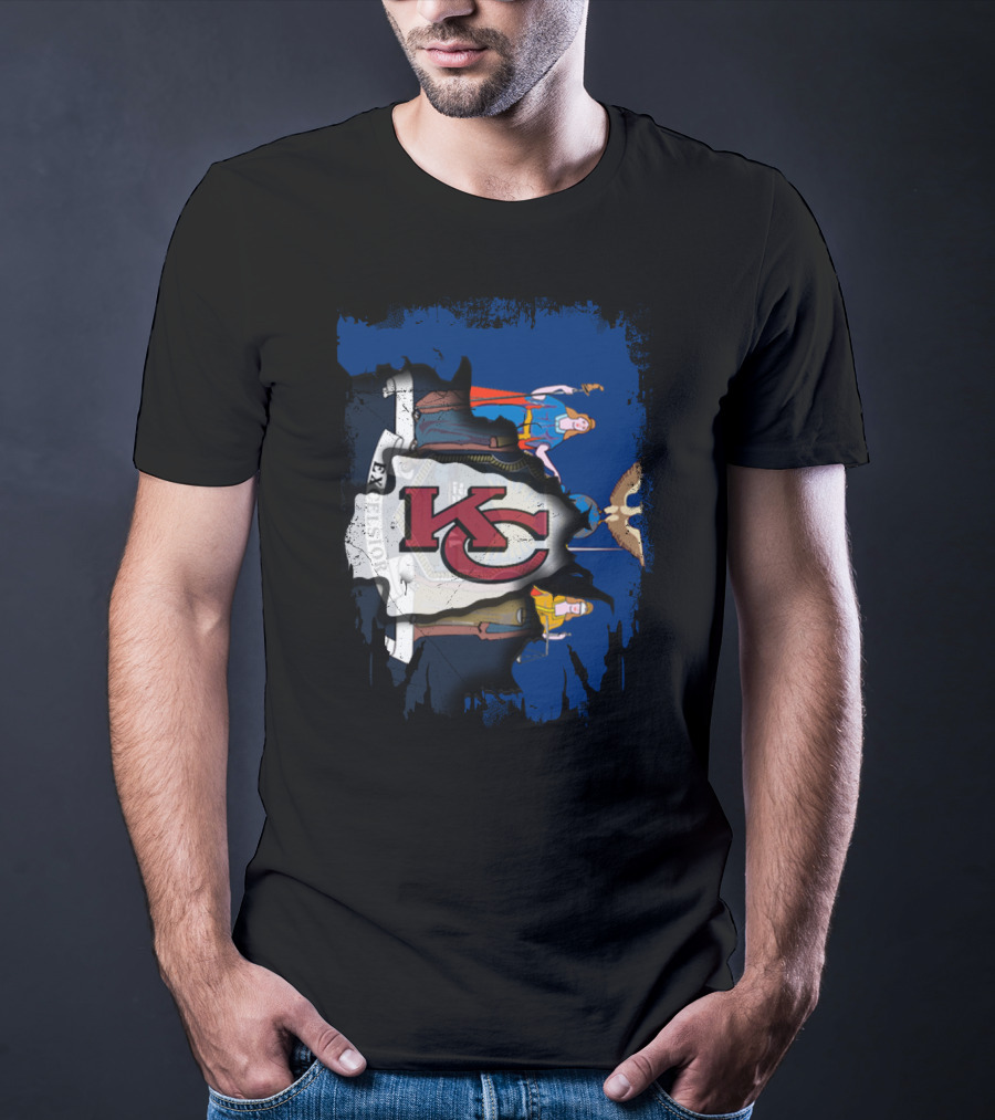 Together New York With KC Chiefs Logo And State Flag Elements T-Shirt