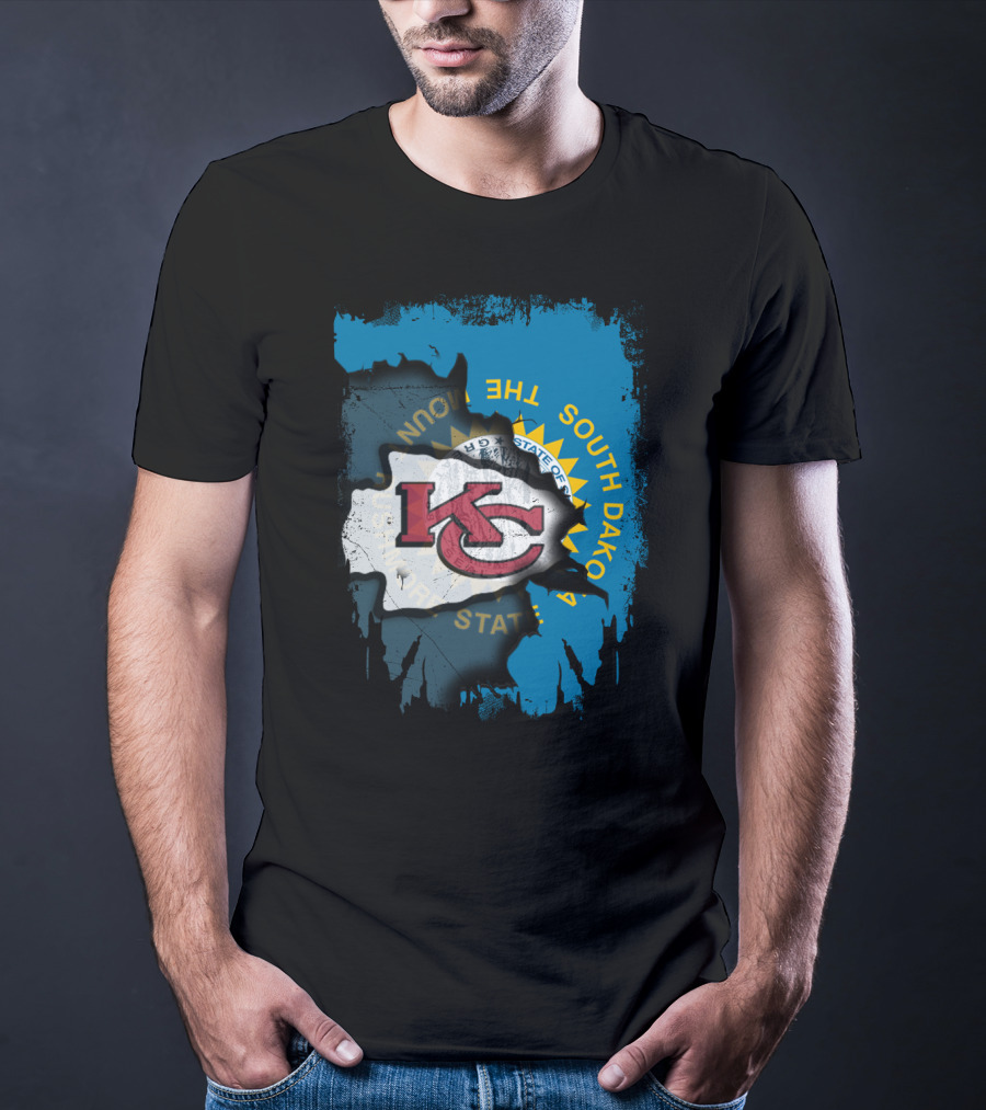 Together South Dakota Kansas City Chiefs State Flag T-Shirt