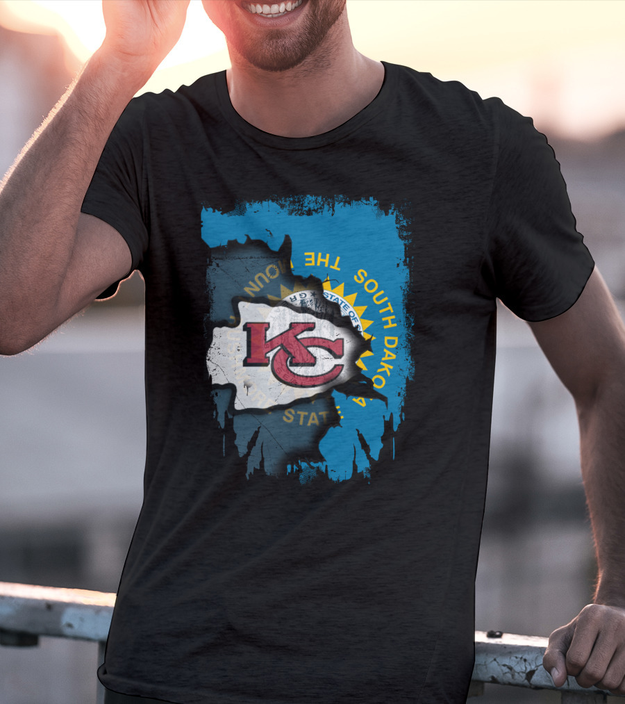 Together South Dakota Kansas City Chiefs State Flag T-Shirt
