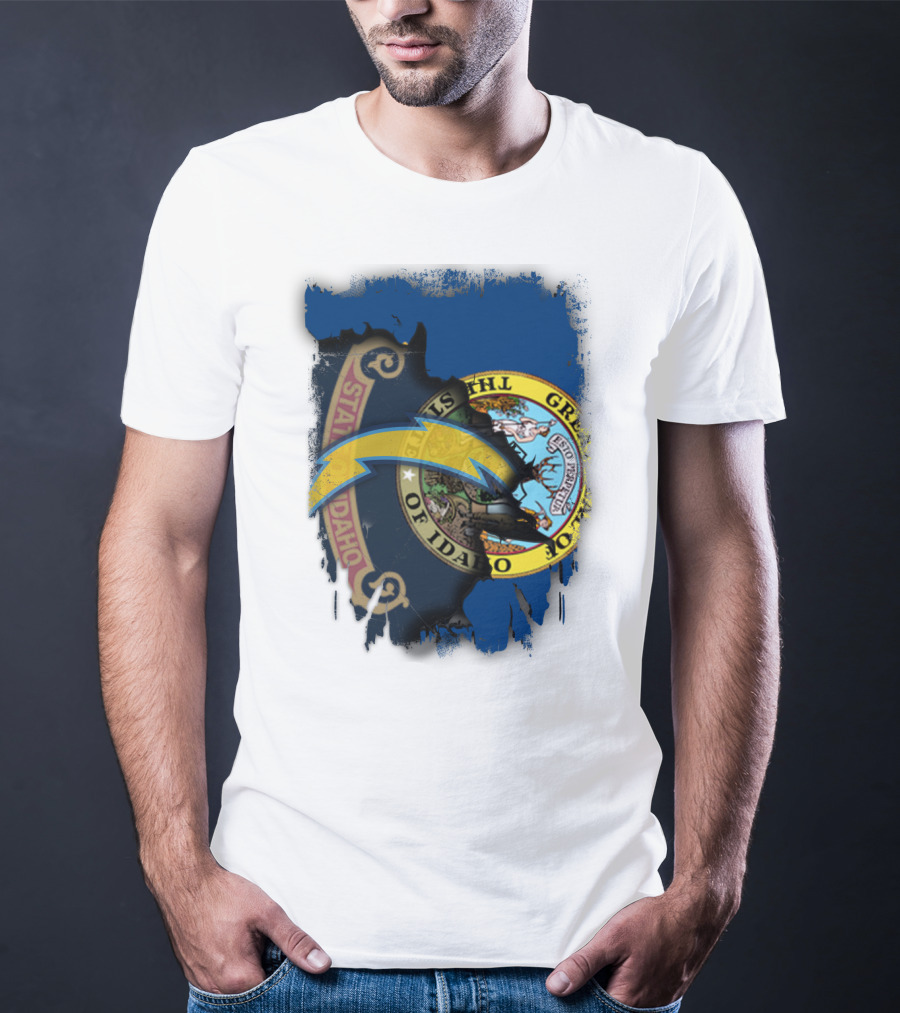 Idaho State Seal With Chargers Lightning Bolt T-Shirt