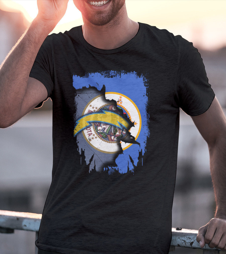 Together Minnesota With Chargers Logo Fusion T-Shirt