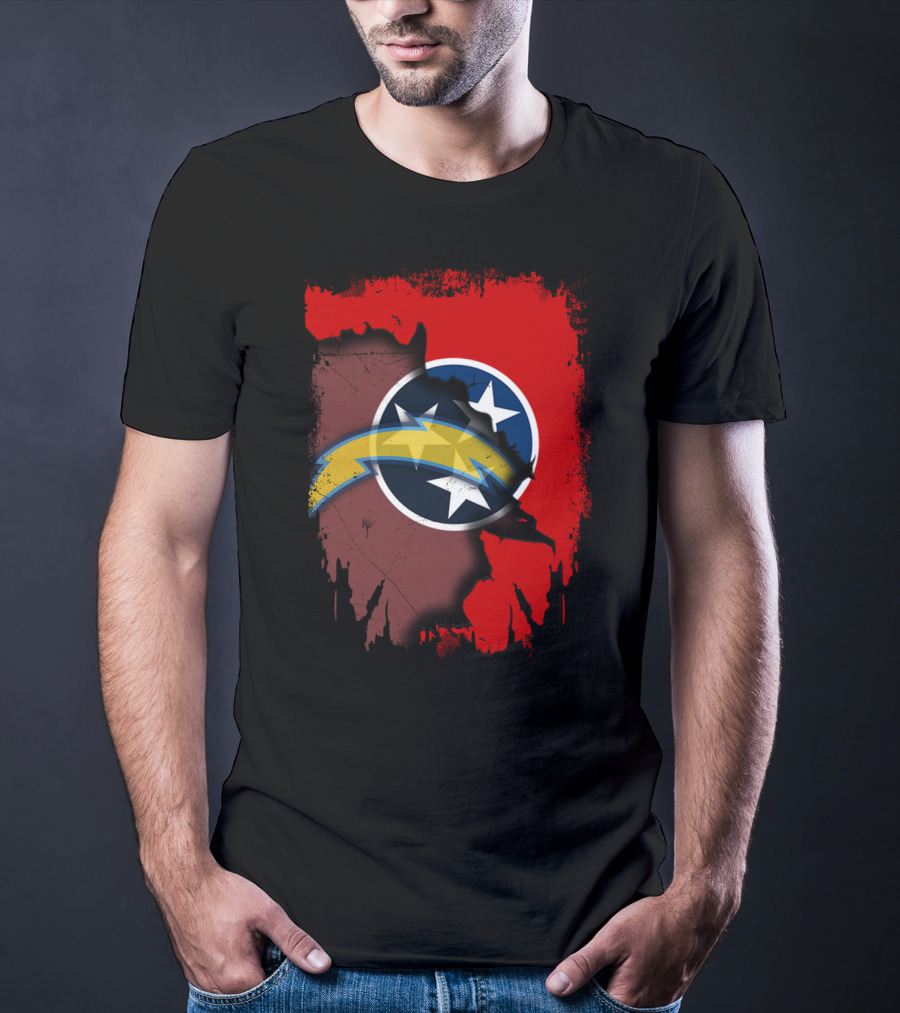 Together Tennessee With Chargers And Three Stars Flag T-Shirt