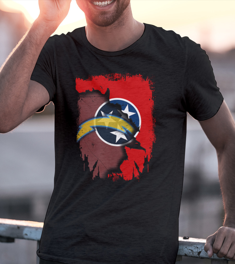 Together Tennessee With Chargers And Three Stars Flag T-Shirt