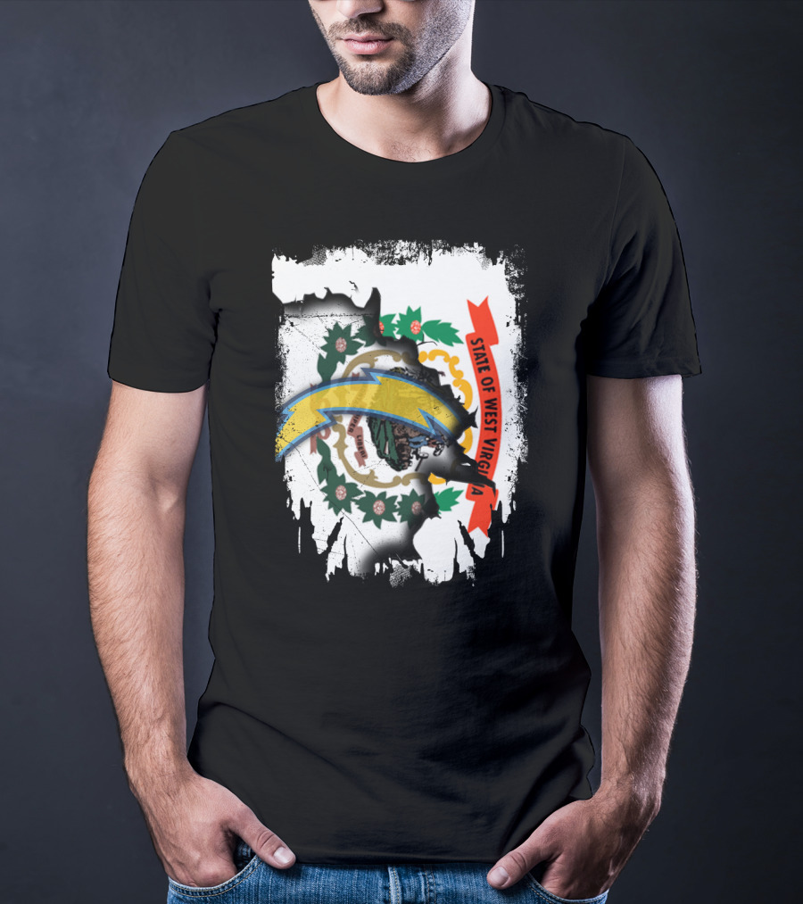 State Of West Virginia Chargers Logo Collaboration T-Shirt