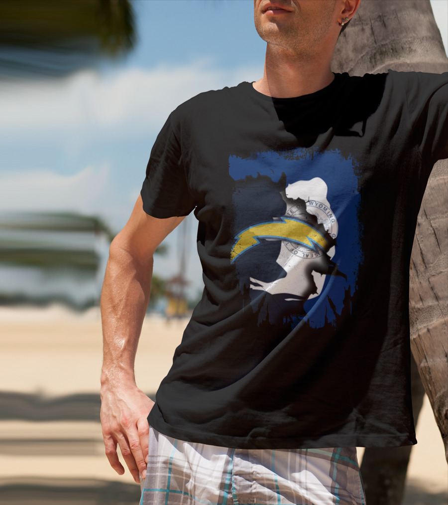 Together Wyoming Chargers Buffalo Silhouette Flag T-Shirt