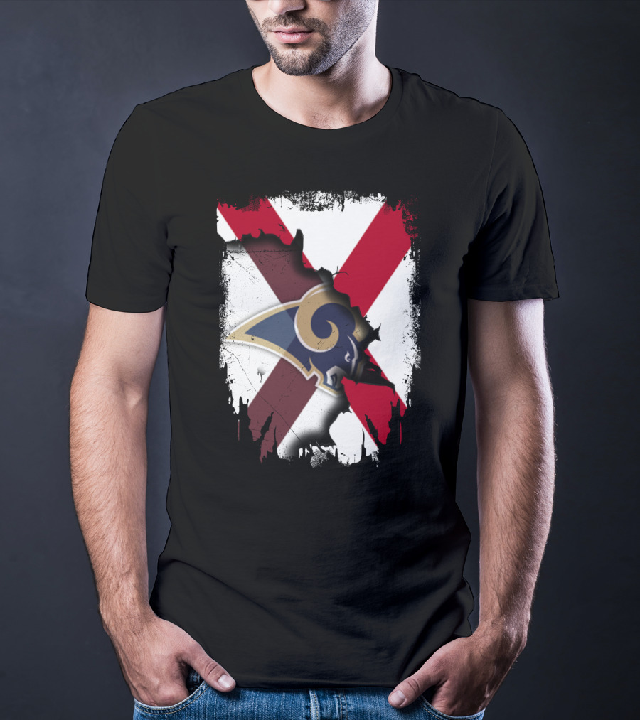 Alabama Flag With Rams Logo Together T-Shirt