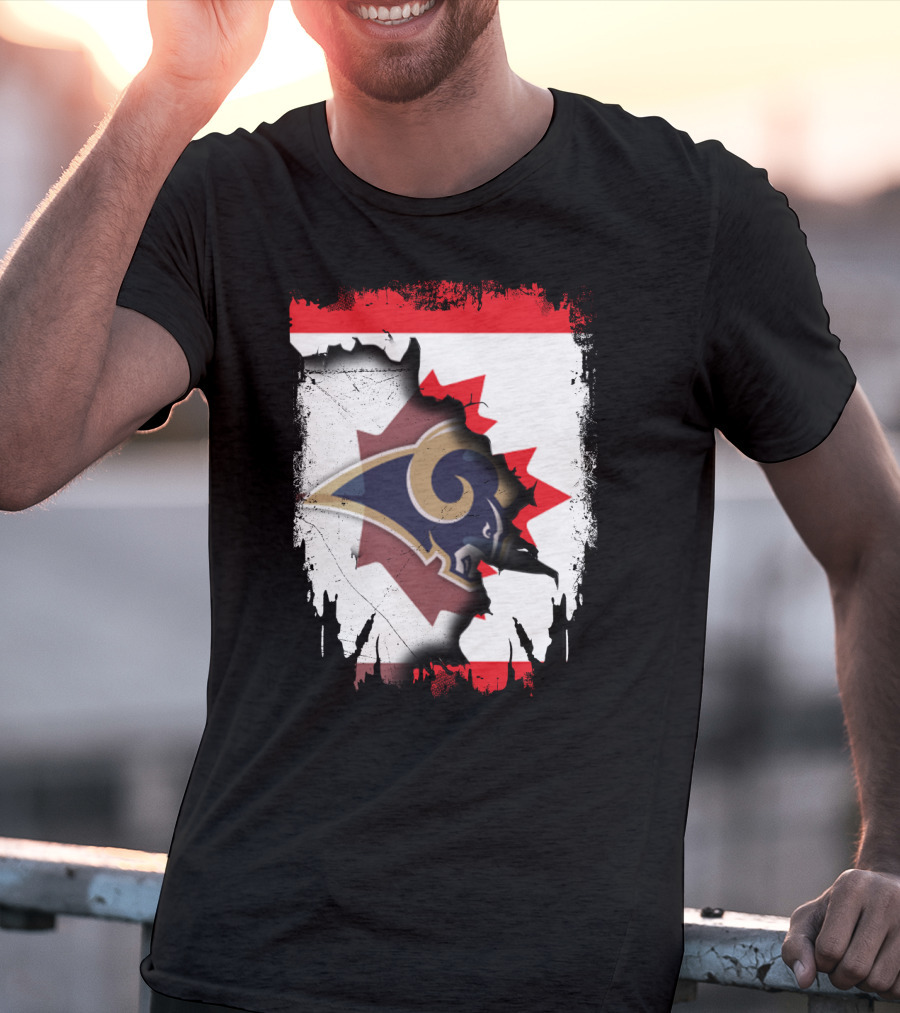 Canada With Los Angeles Rams Logo Integration T-Shirt