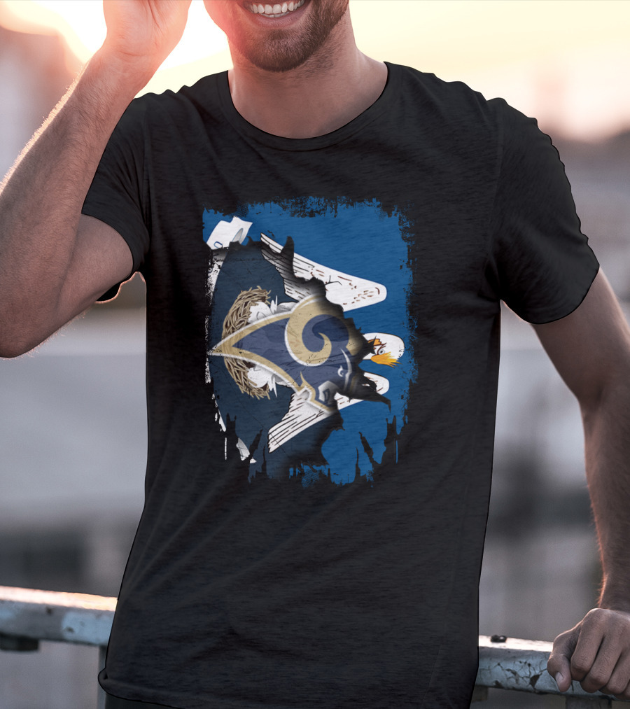 Together Louisiana Rams Eagle Flag T-Shirt