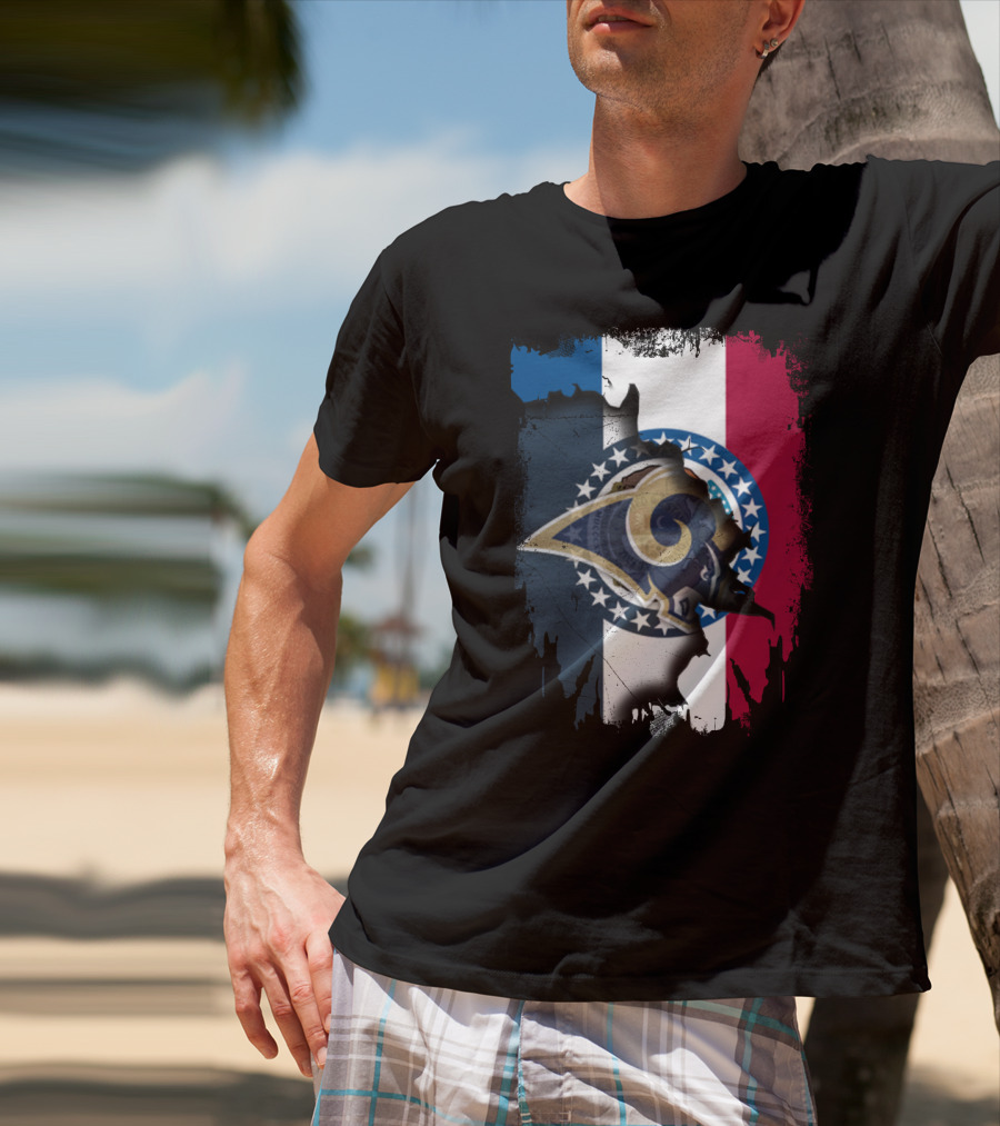 Missouri Rams Together With Flag And Stars T-Shirt
