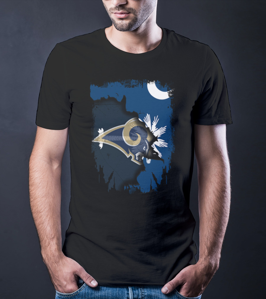South Carolina Rams Inspired Moon And Palmetto Iconic Mashup T-Shirt