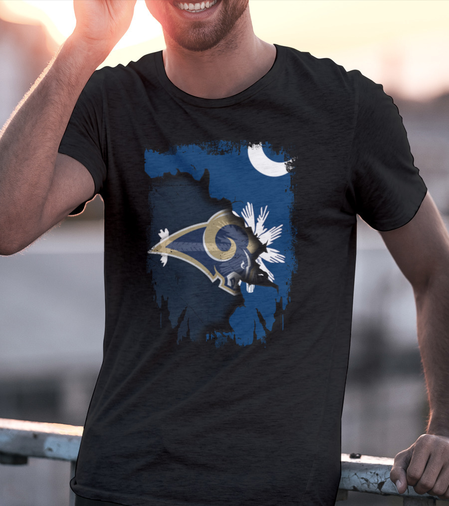 South Carolina Rams Inspired Moon And Palmetto Iconic Mashup T-Shirt