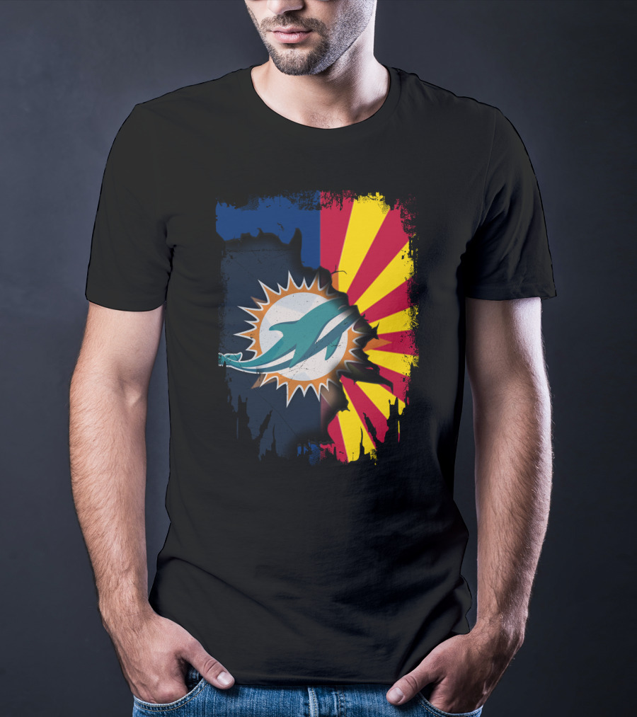 Miami Dolphins Arizona Flag Fusion T-Shirt