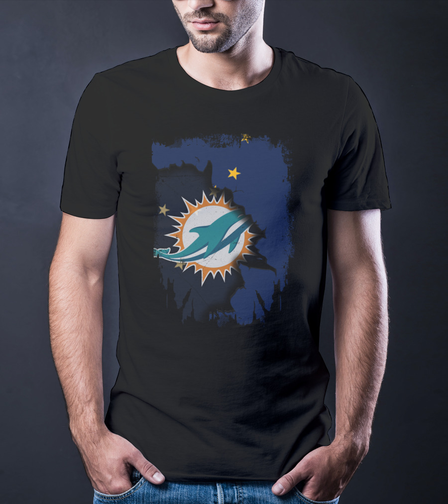 Miami Dolphins Alaska State Flag Fusion T-Shirt