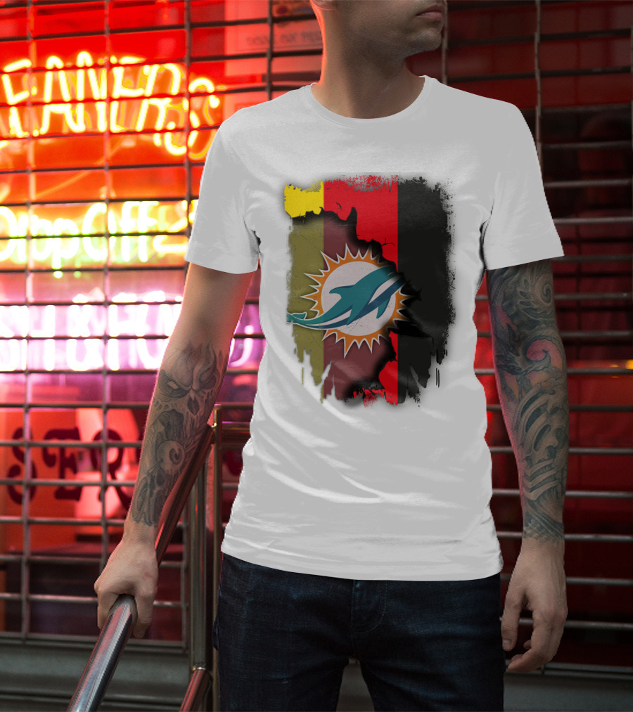 Germany Dolphins Miami Fusion Flag Colors T-Shirt