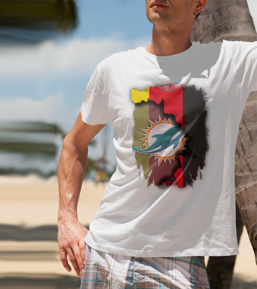 Germany Dolphins Miami Fusion Flag Colors T-Shirt