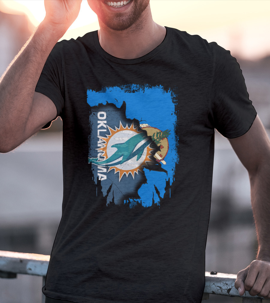 Oklahoma And Miami Dolphins Fusion T-Shirt