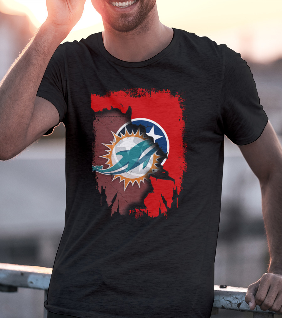 Miami Dolphins And Tennessee State Unity Fusion T-Shirt