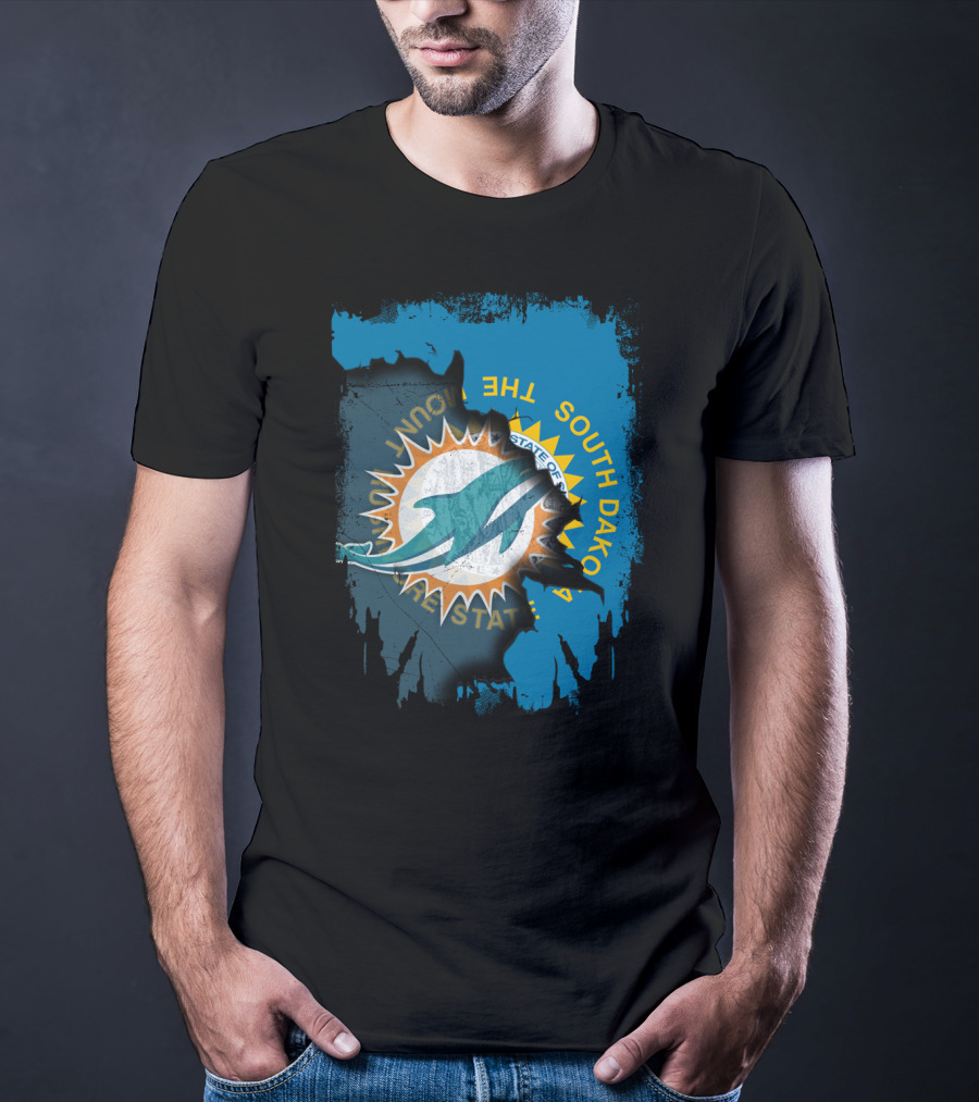 South Dakota State With Dolphins And Miami Dolphins T-Shirt
