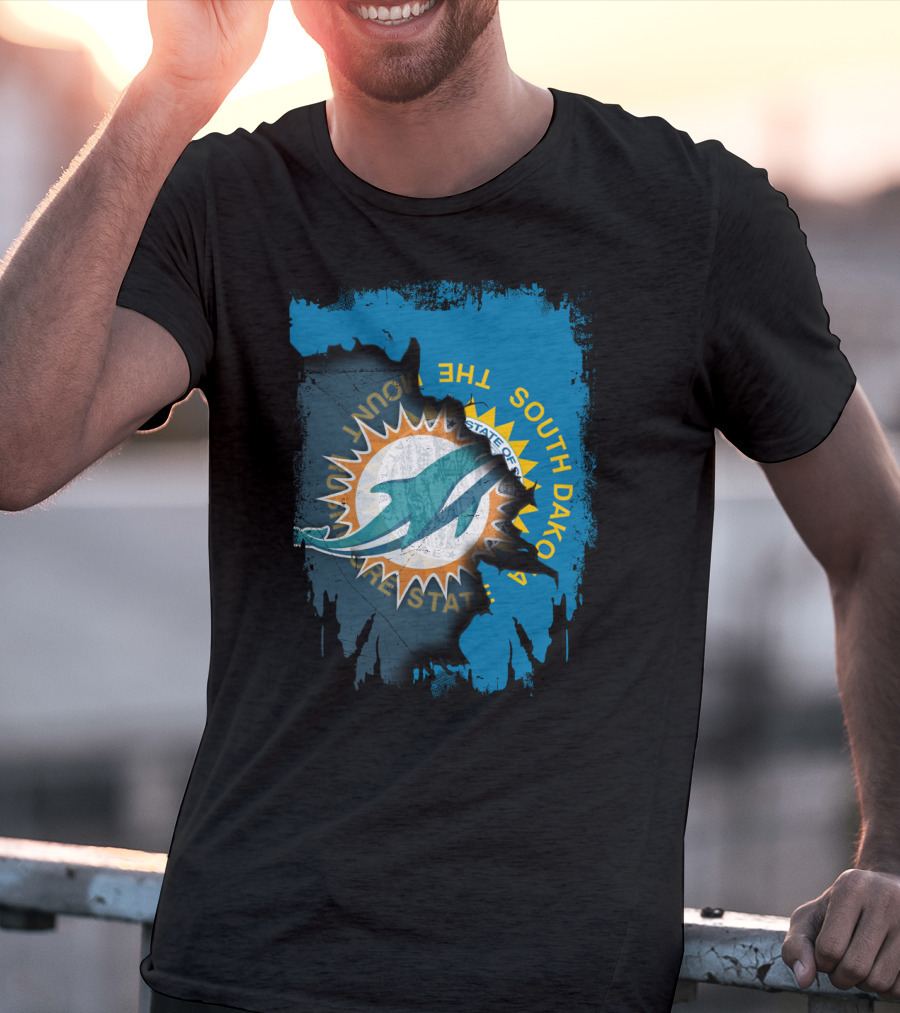 South Dakota State With Dolphins And Miami Dolphins T-Shirt