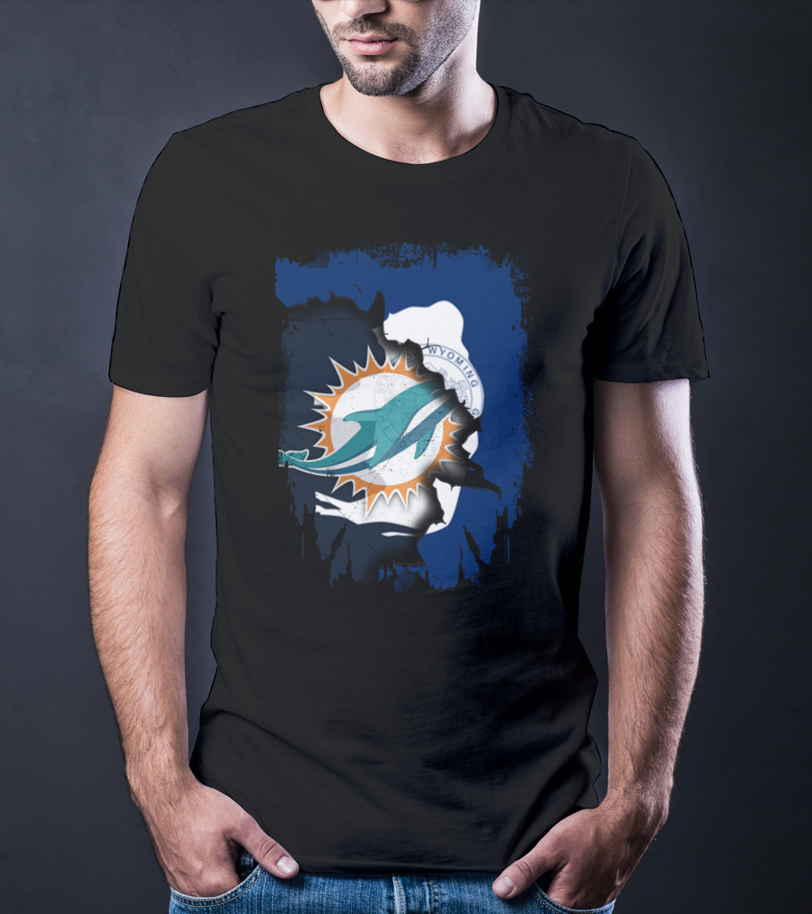 Wyoming Dolphins Logo Fusion T-Shirt