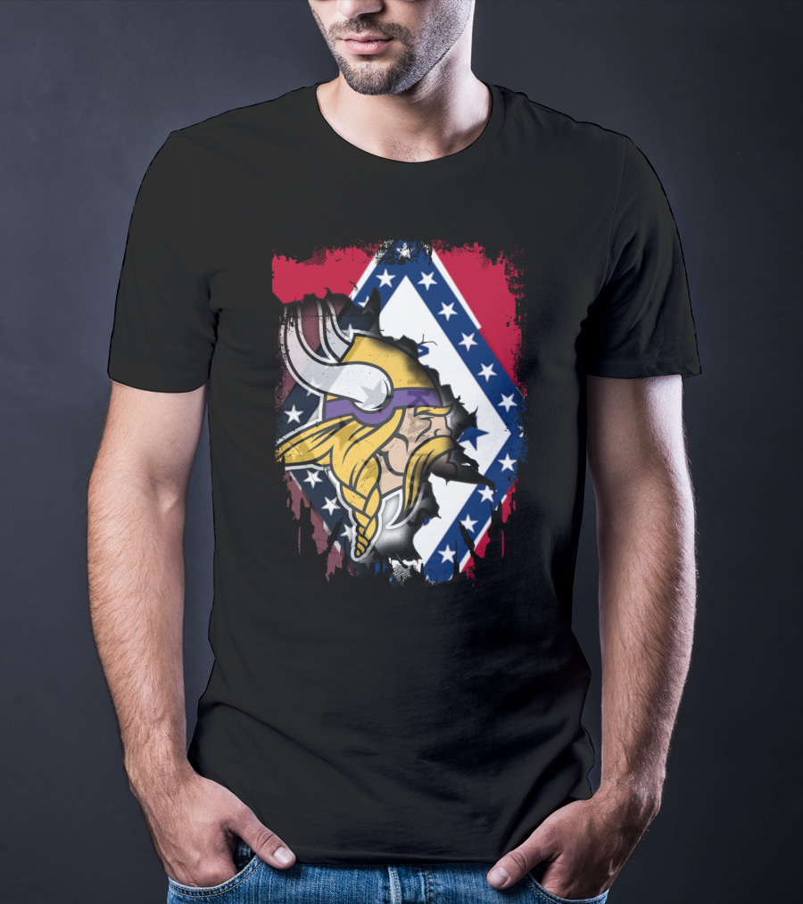 Arkansas Pride With Vikings Warrior And Flag T-Shirt