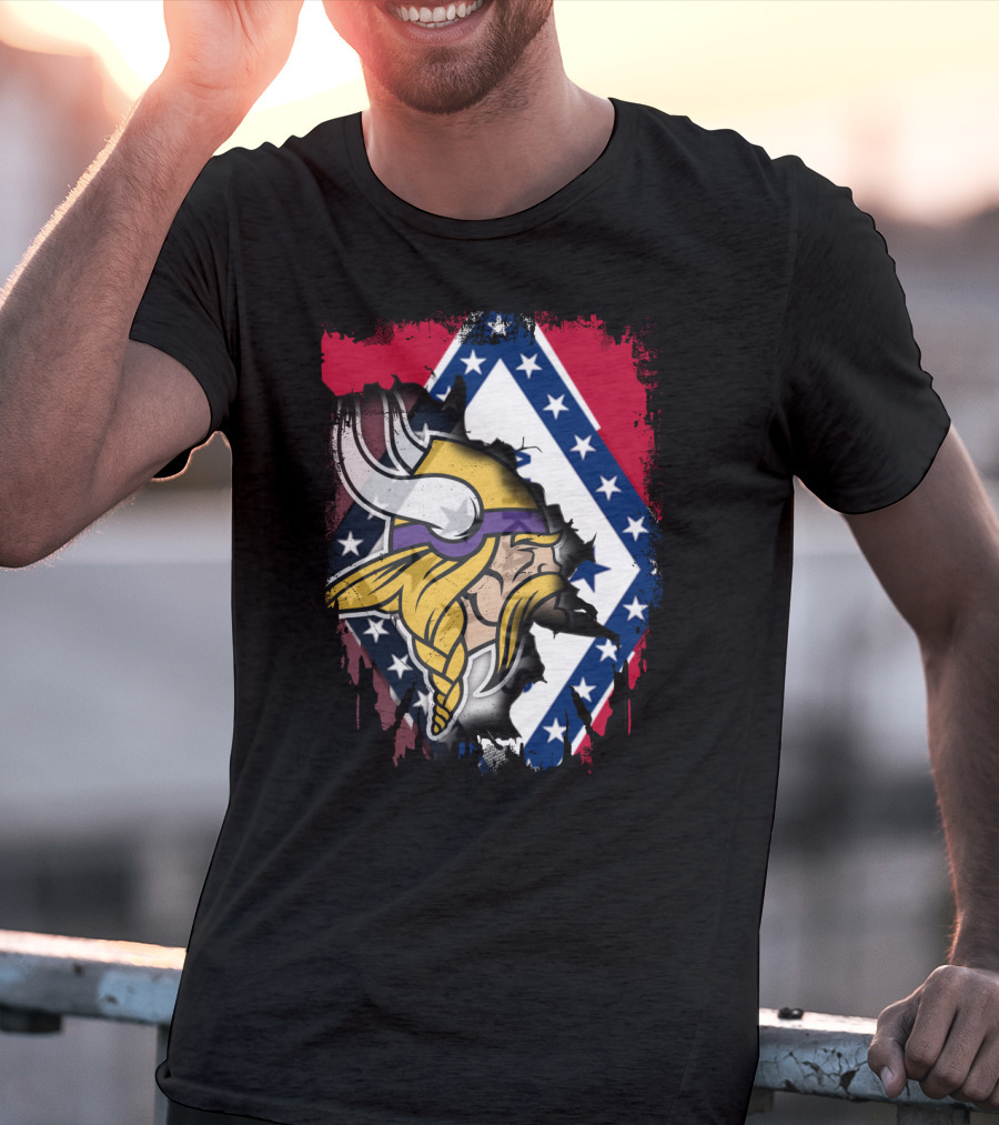 Arkansas Pride With Vikings Warrior And Flag T-Shirt