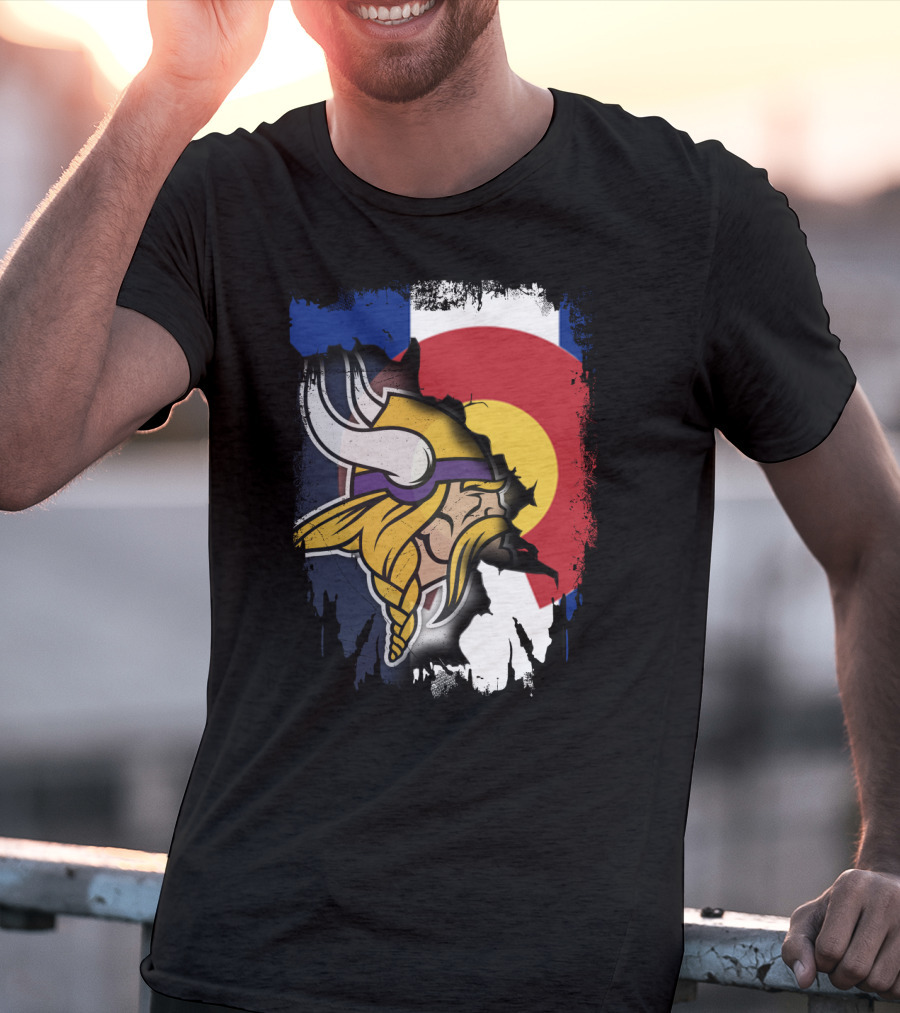 Together Colorado Vikings Emblem And Flag Fusion T-Shirt