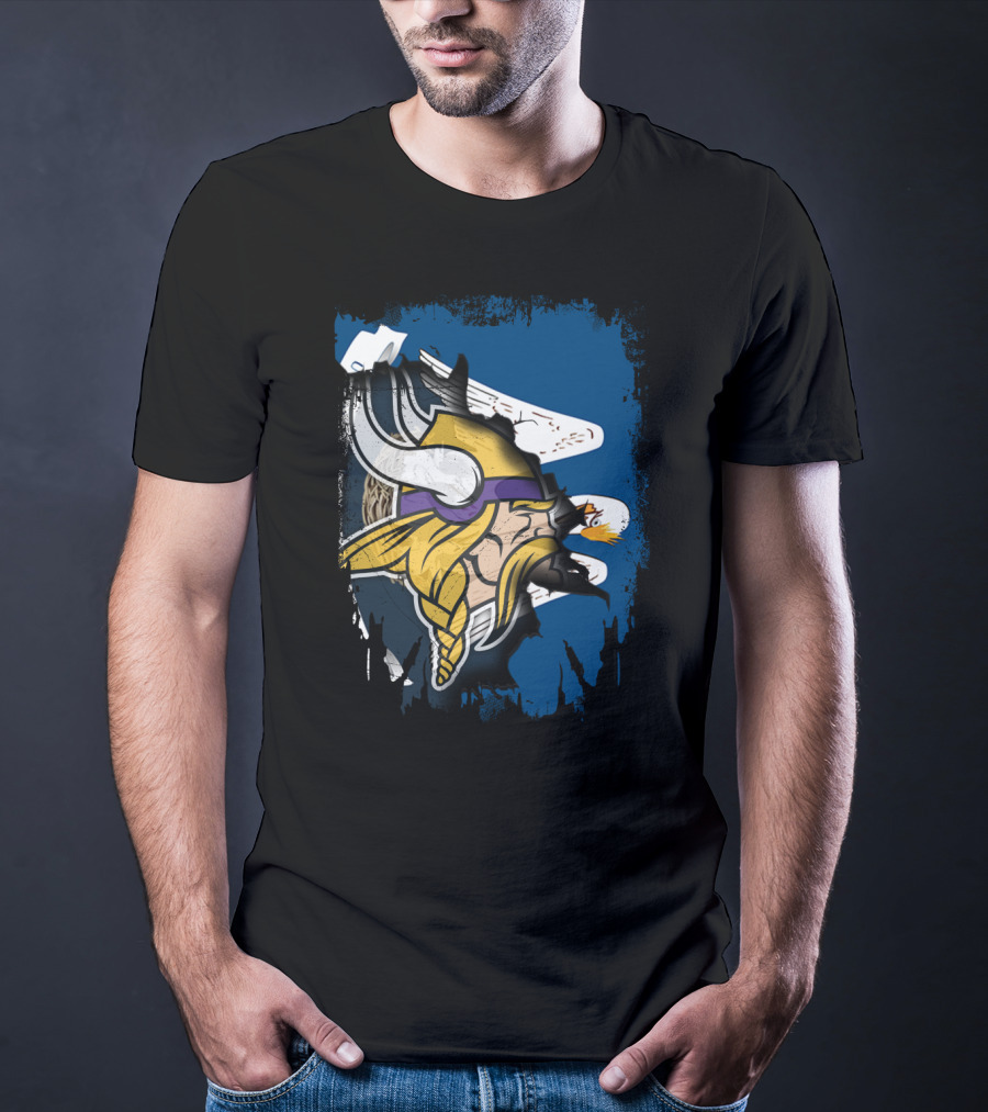 Together Louisiana With Vikings Minnesota Football Fusion T-Shirt