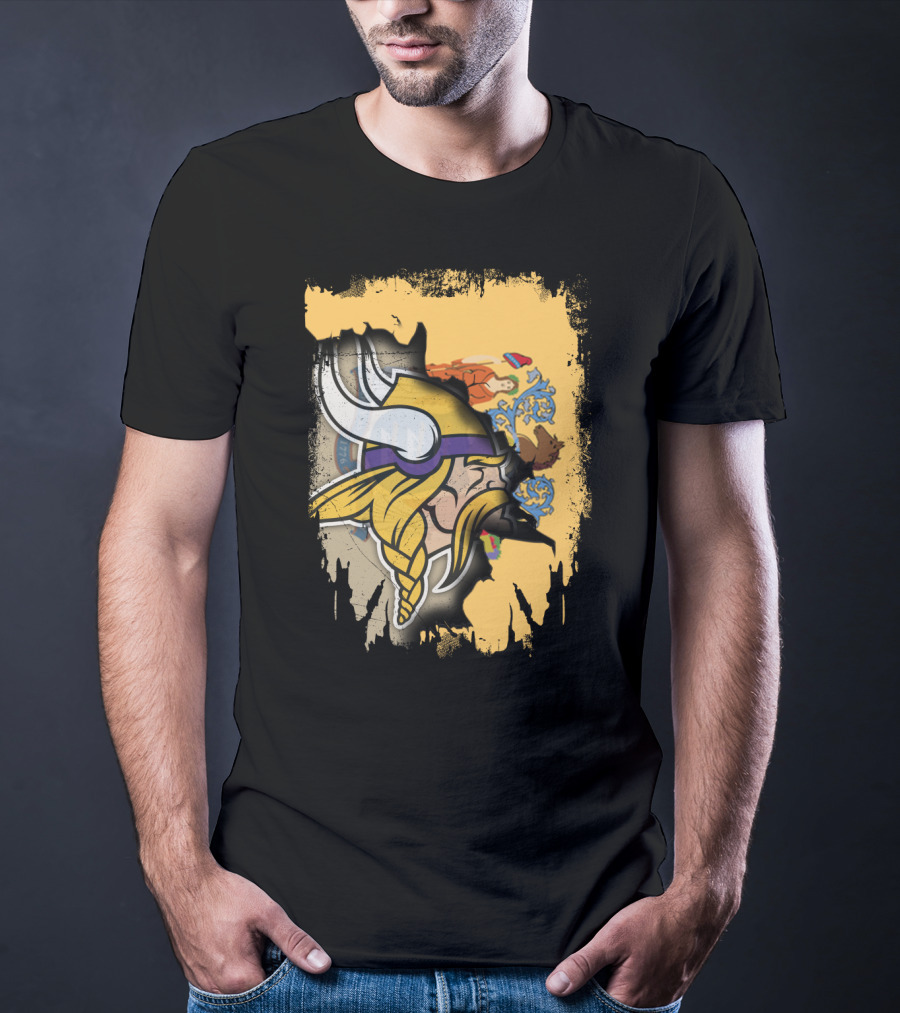 New Jersey State Emblem Merged With Vikings T-Shirt