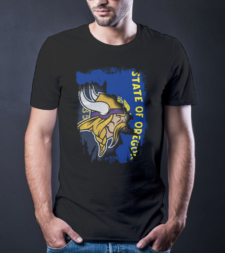 State Of Oregon Viking Helmet T-Shirt