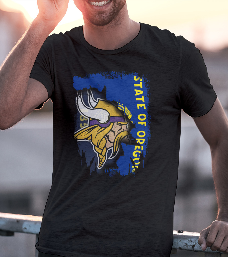 State Of Oregon Viking Helmet T-Shirt